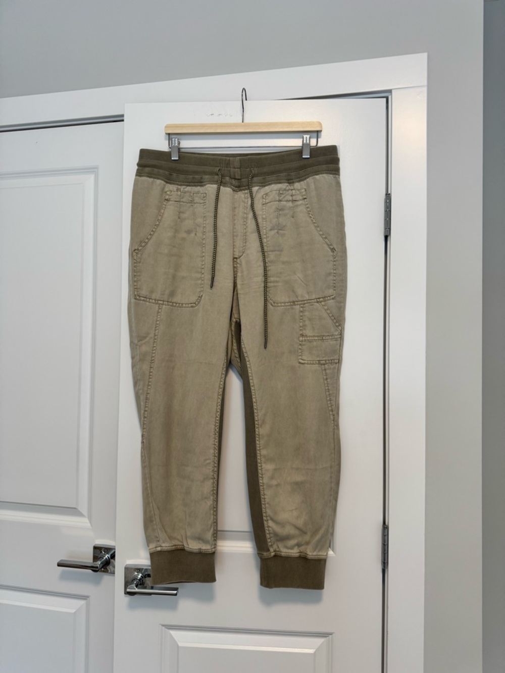 Anthropologie Olive/Taupe Women’s Drawstring Joggers - Picture 1 of 8